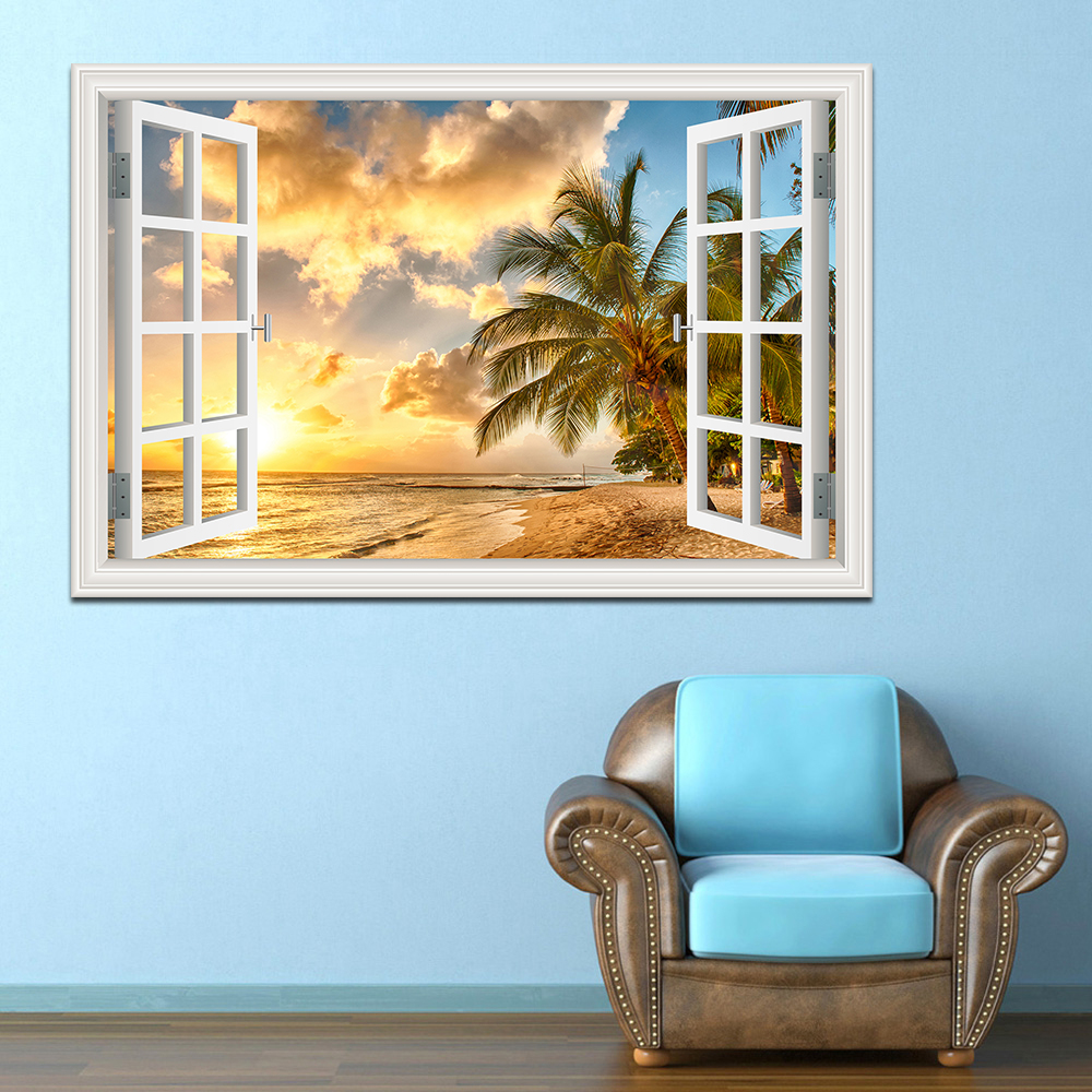3D Beach Window View Wall Stic - Kitchen Appliances Design recensione e prezzo