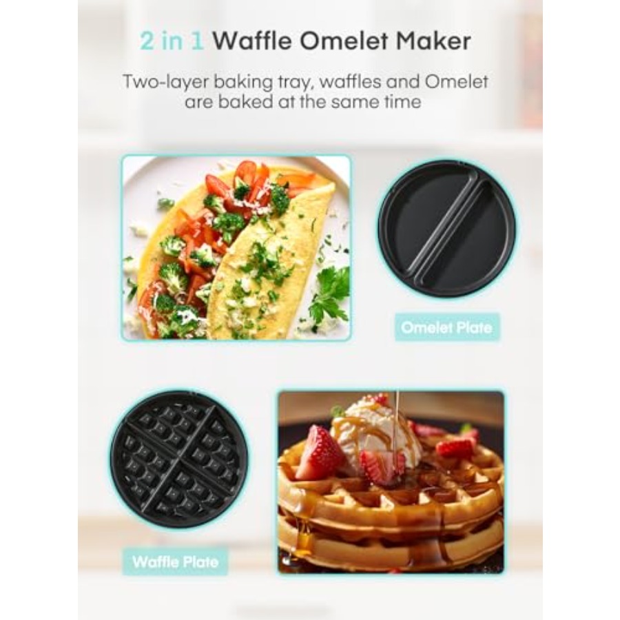 2-in-1 Omelette MakerWaffle Ma - Kitchen Appliances Green recensione e prezzo