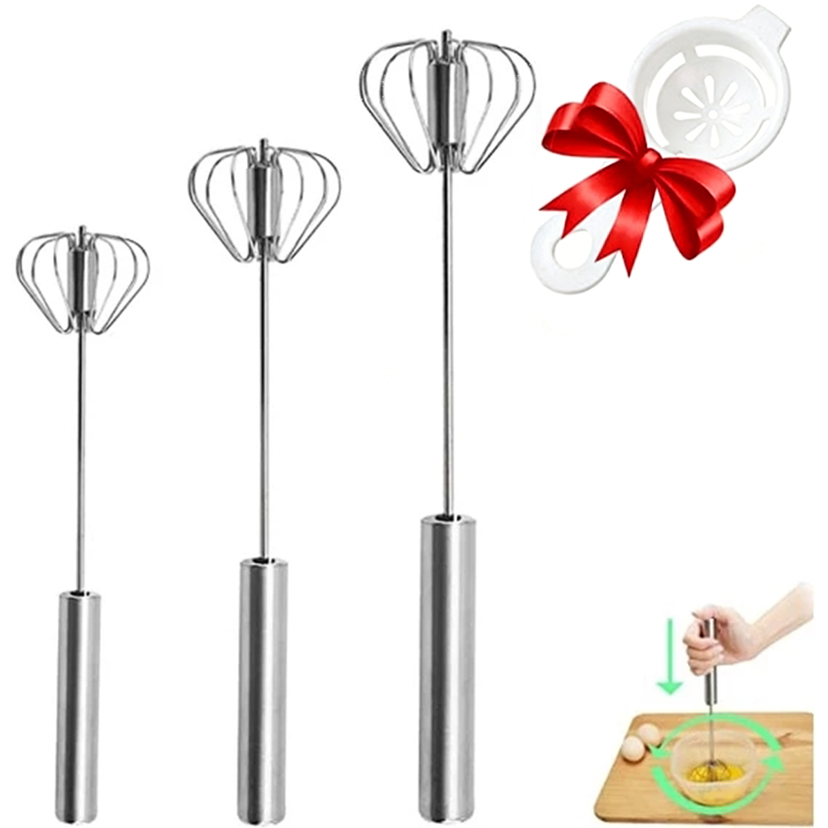 1/3pcs Stainless Steel Egg Bea - Kitchen Appliances For Restaurant recensione e prezzo