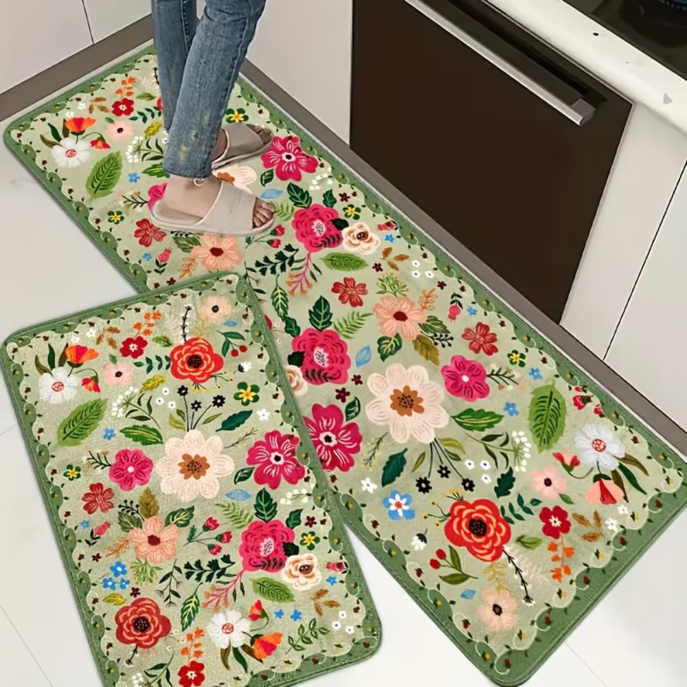 Non-Slip Soft Green Vintage Fl - Kitchen Appliances Green recensione e prezzo
